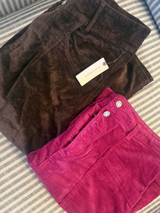 Anthropologie Dresses & Skirts - Anthropologie Corduroy Skirts - Brown and Fuchsia